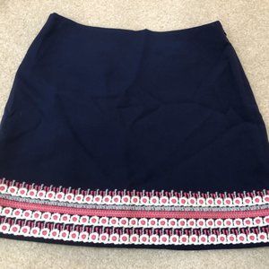 Vineyard Vines Navy Blue Embroidered Skirt